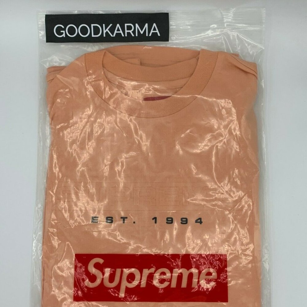 Supreme Debossed Tee Peach - Size Medium